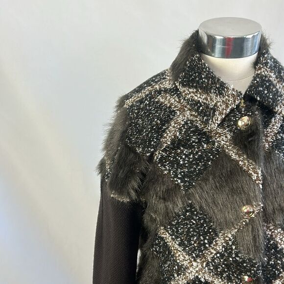 NWT Carlisle Brown With Faux Fur Trim Coat - Picture 2 of 7